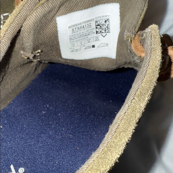Sperry Suede Boat Shoes with Brown Laces - Picture 3 of 5